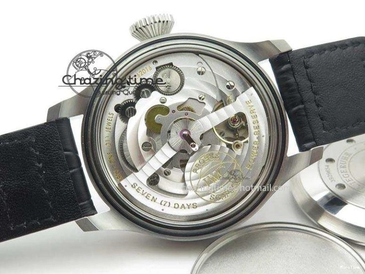 MIROTIME 0318 TimelessDesign Big Pilot Real PR IW500906 ZF 1:1 Best Edition Silver Dial On Black Leather Strap A 7285